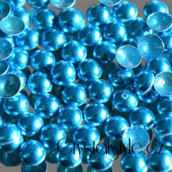 Sada hot-fix perel barva MODRÁ - 2 mm, 3 mm, 4 mm, 5 mm