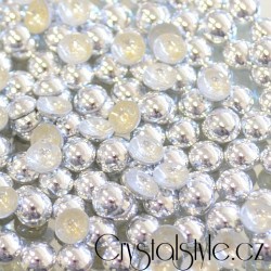Hot-fix kamínky perly barva STŘÍBRNÁ 5 mm