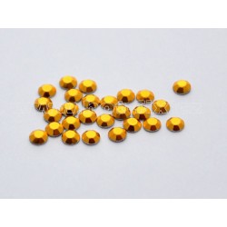 Kovové hot-fix kamínky Octagony barva Zlatá průměr 2 mm