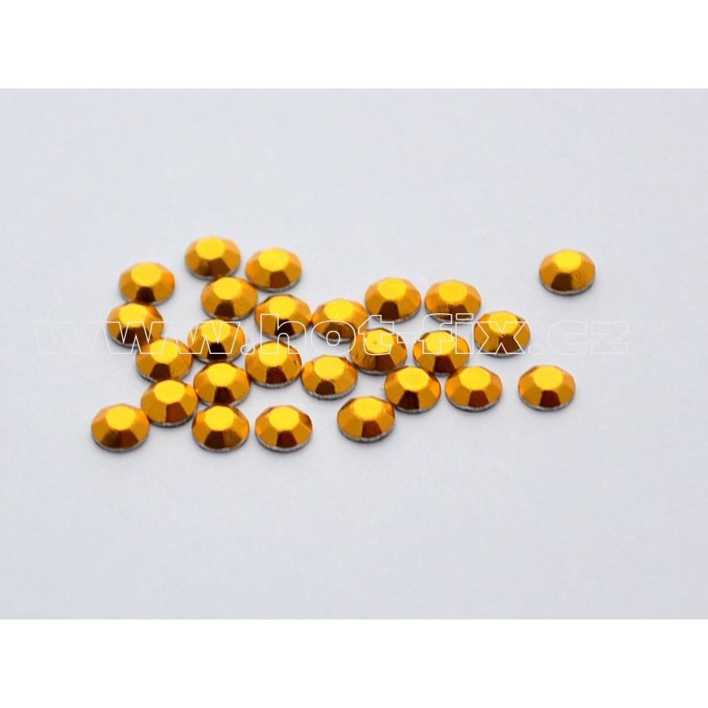 Kovové hot-fix kamínky Octagony barva Zlatá průměr 2 mm