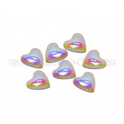 Hot-fix tvarové kamínky srdce barva PERLEŤ BÍLÁ 9 mm
