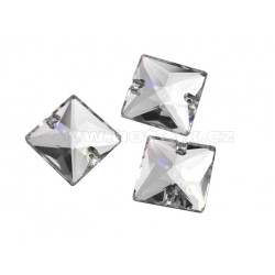 Broušený našívací kámen čtverec EXTRA Premium barva Crystal 12 x 12 mm
