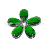 Epoxy našívací kámen slza barva Emerald světlý 10,5 x 18 mm