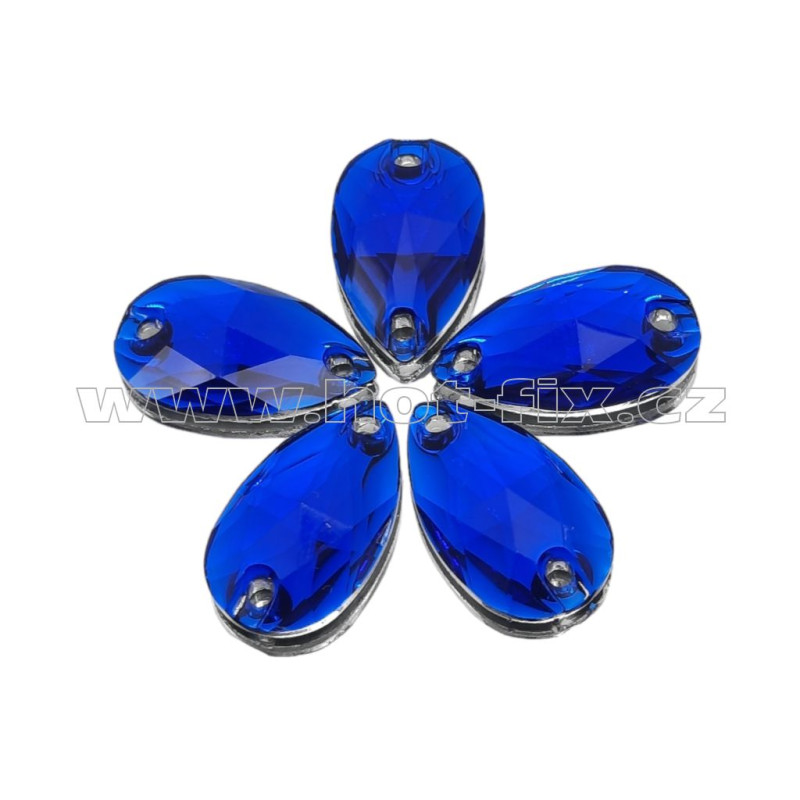 Epoxy našívací kámen slza barva Cobalt 10,5 x 18 mm