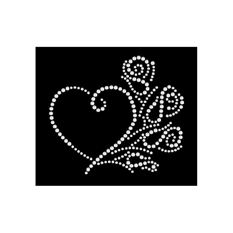 Nažehlovací aplikace CS142 srdce a růže