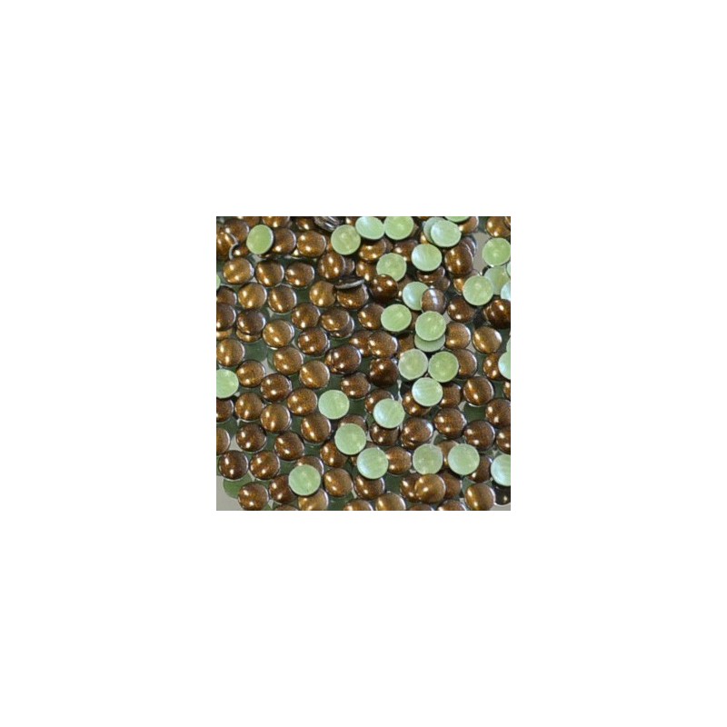 Kovové hot-fix kamínky barva HNĚDÁ TMAVÁ průměr 5 mm
