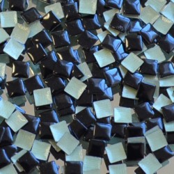 Kovové hot-fix kamínky tvarové - čtverce černé 3 × 3 mm