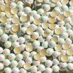 Hot-fix kamínky perly barva perleť 3 mm